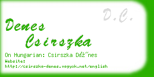 denes csirszka business card